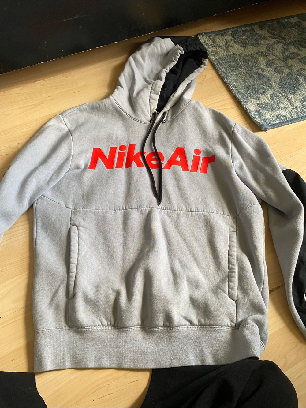 Nike Light Gray Hoodie with Red NikeAir Logo